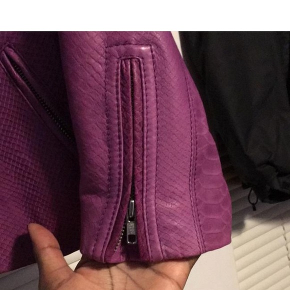 Leather Biker 3/4 Sleeve Jacket - Picture 2 of 10